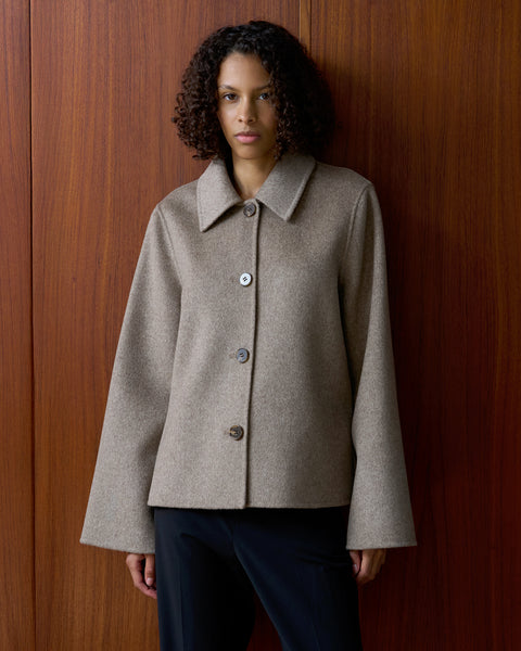 Shop The Coline Wool Jacket Greige Melange – Marville Road